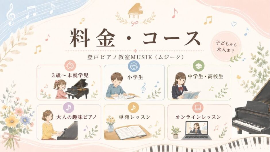 登戸ピアノ教室MUSIK（ムジーク）料金・コース