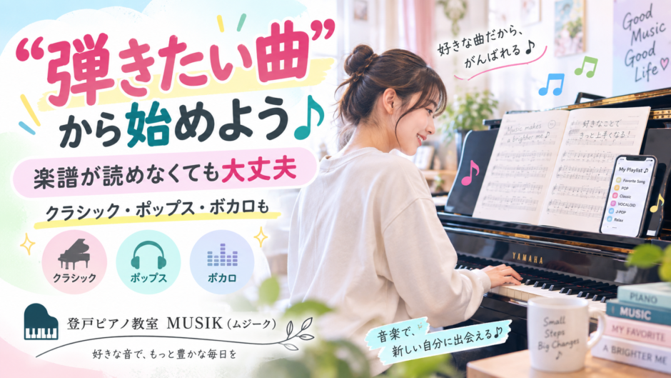 初心者でも好きな曲から始められます